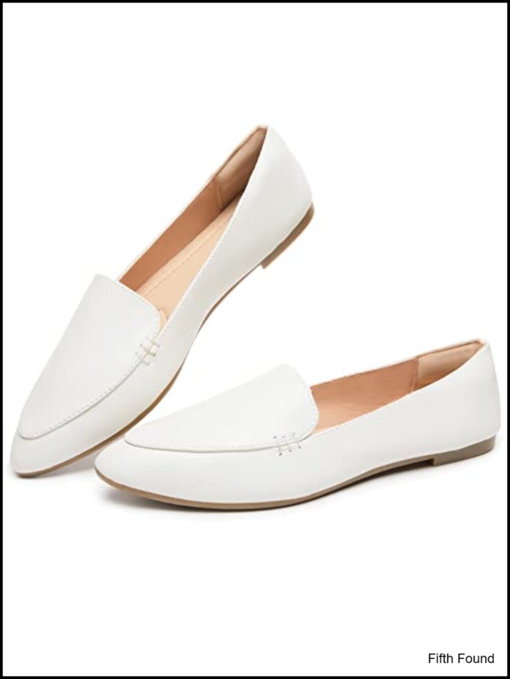 Pointed Toe Loafers for Women Faux Leather Dress Flats Memory Foam